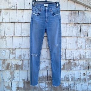 Agolde Sophie Crop Distressed Jeans